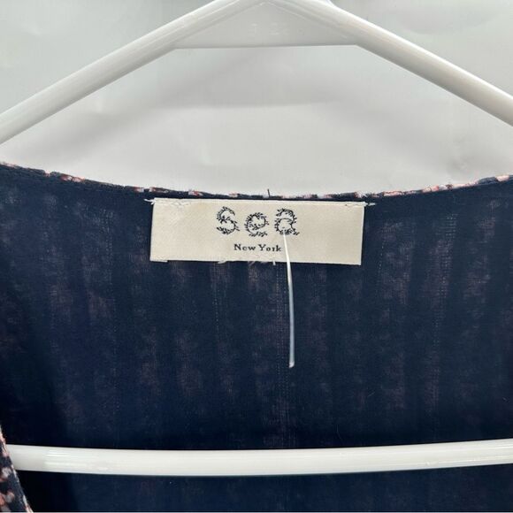 Sea New York Jasper Border Puff Sleeve Jumpsuit Romper in Marine - Picture 7 of 11